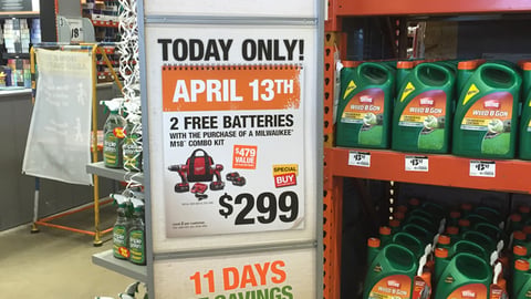 Home Depot 'Spring Black Friday' Stanchion Sign