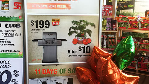 Home Depot 'Spring Black Friday' Stanchion Sign
