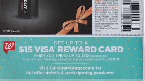 Walgreens Johnson & Johnson '$15 Visa Reward Card' FSI