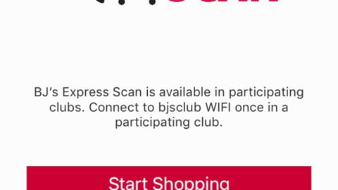 BJ's Express Scan App Screen