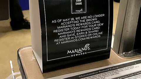 Mariano's 'Keep Enjoying the Rewards' Checkout Sign