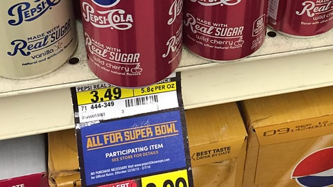 Jewel-Osco Pepsi 'All for Super Bowl' Price Label