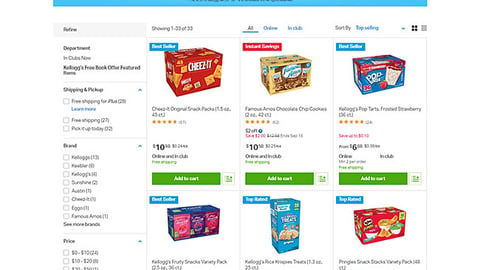 Sam's Club Kellogg's 'Free Book Offer' E-Commerce Page
