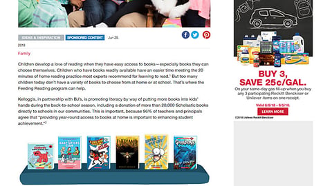 BJ's Stocked Kellogg's 'Feeding Reading' Display Ad