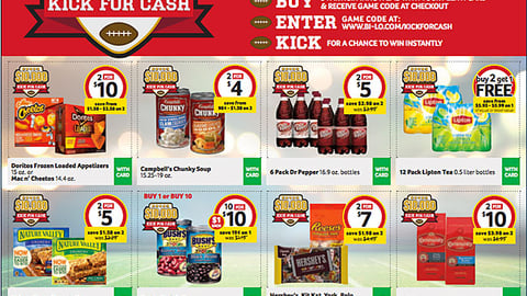 Bi-Lo 'Kick for Cash' Feature