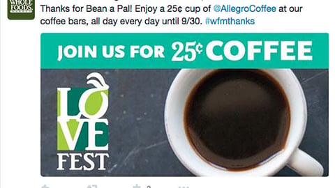 Whole Foods 'Love Fest' Tweet