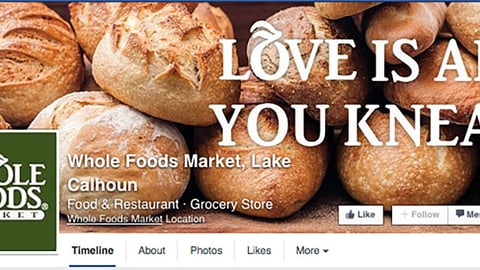 Whole Foods 'Love is All You Knead' Facebook Cover