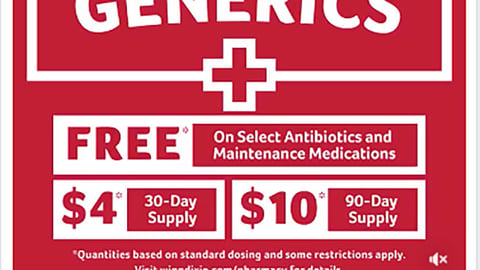 Winn-Dixie 'Everyday Low Price Generics' Facebook Update