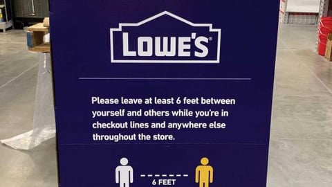 Lowe's Social Distancing Standee