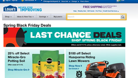 Lowes.com 'Spring Black Friday' Banner Ad
