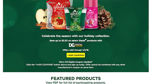 Dollar General Glade 'Magic' Web Page