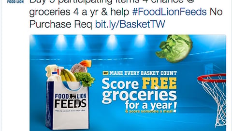 Food Lion 'Make Every Basket Count' Twitter Update