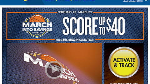 Food Lion 'March Into Savings' Leaderboard Ad