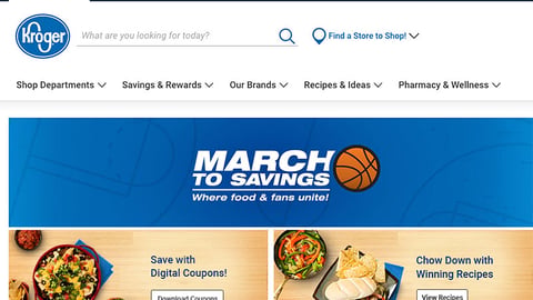 Kroger 'March to Savings' Web Page