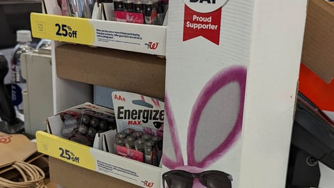 Walgreens Energizer Red Nose Day '25% Off' Countertop Display