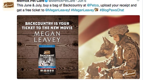 Merrick Backcountry Petco 'Megan Leavey' Twitter Update