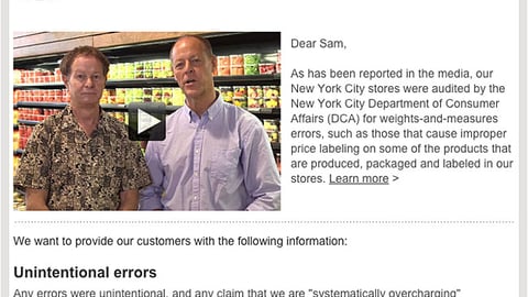 Whole Foods 'A Message' Email