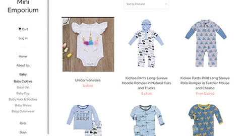 Mini Emporium 'Baby Clothes' E-Commerce Shop