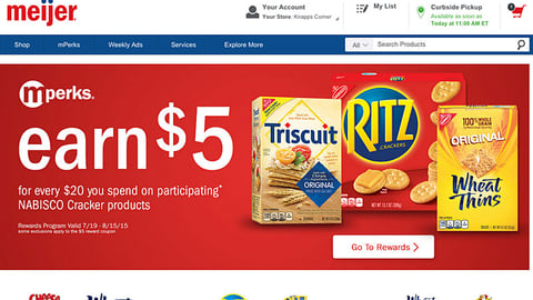 Meijer Nabisco 'Earn $5' Promotional Page