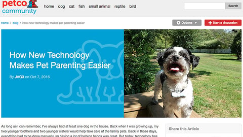 Petco 'New Technology' Blog Post