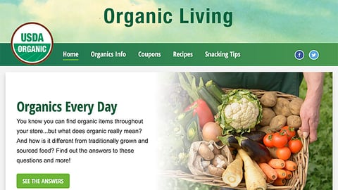Kroger 'Organics Every Day' Web Page