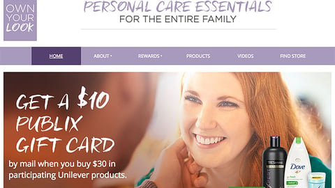 Unilever Publix 'Own Your Look' Web Page