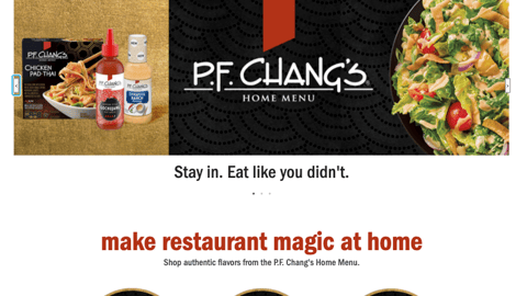 Meijer P.F. Chang's 'Make Restaurant Magic at Home' Web Page