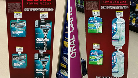 P&G Walgreens 'Score in the Redzone' Floorstand