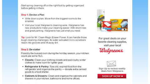 P&G Walgreens 'Spring Cleaning' Email