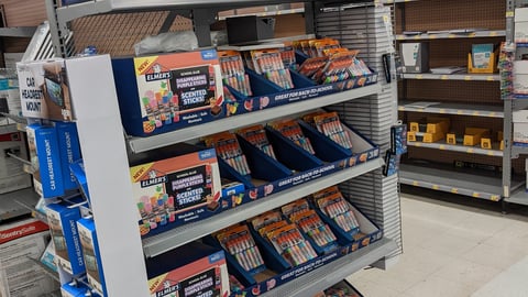 Elmer's Walmart 'Great for Back-to-School' Shelf Trays