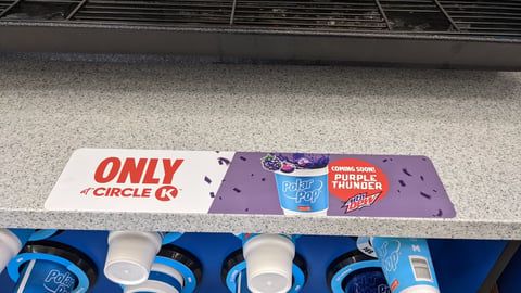 Polar Pop Mtn Dew Purple Thunder 'Coming Soon' Counter Cling