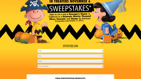Albertsons 'The Peanuts Movie' Sweeps Landing Page