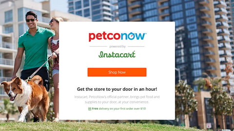 Instacart 'PetcoNow' Landing Page