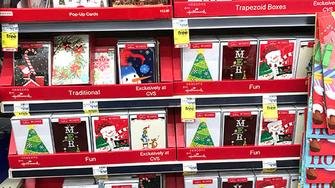 Hallmark CVS Holiday Cards Shelf Trays
