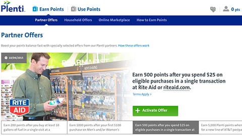 Plenti Rite Aid Web Page