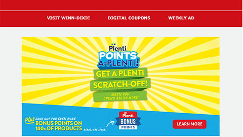 Winn-Dixie 'Points A-Plenti' Email