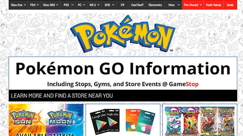 GameStop 'Pokemon Go' Microsite