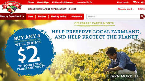 Hannaford 'Preserve Local Farmland' Leaderboard Ad