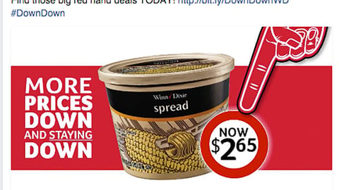 Winn-Dixie 'Prices Down and Staying Down' Facebook Update