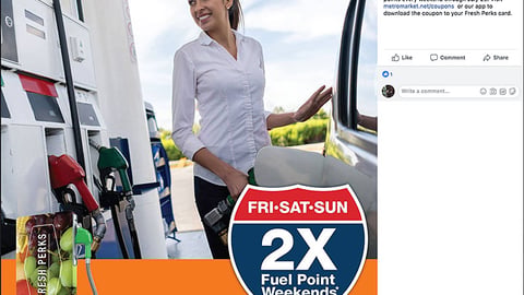 Metro Market 'Pump Up Your Points' Facebook Update
