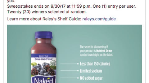 Raley's Naked Juice 'Shelf Guide' Facebook Update 