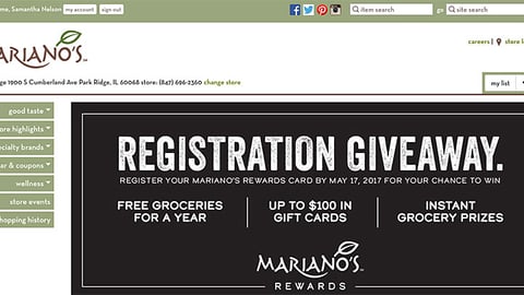 Mariano's 'Registration Giveaway' Carousel Ad