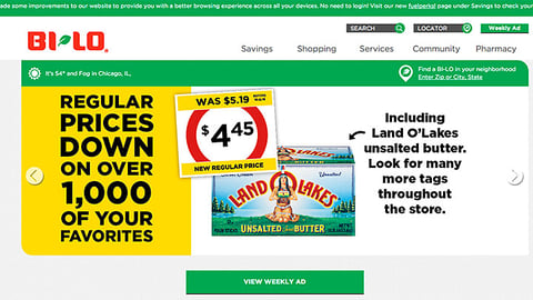 Bi-Lo 'Regular Prices' Carousel Ad