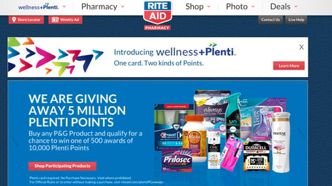 Rite Aid P&G '5 Million Plenti Points' Carousel Ad