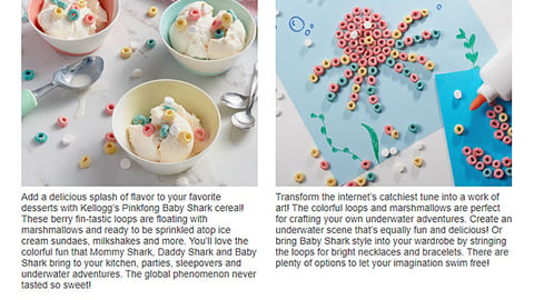 Sam's Club Kellogg's Baby Shark Cereal Product Page
