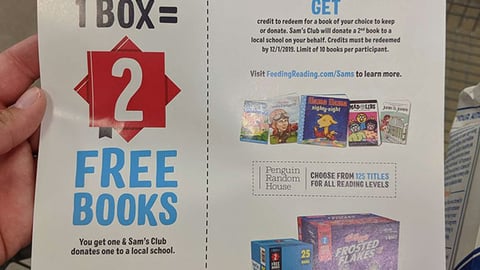Kellogg's 'Feeding Reading' Sam's Club Handout