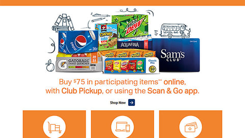 Sam's Club 'eGift Card' Promotional Page