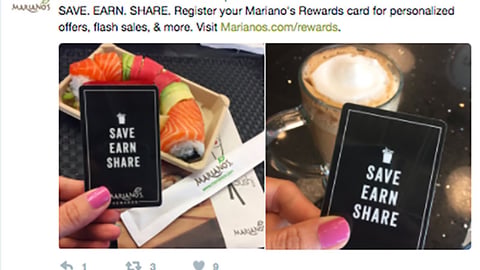 Mariano's 'Save. Earn. Share' Twitter Update