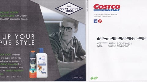Costco Gillette 'Campus Style' Member Mailer Cover