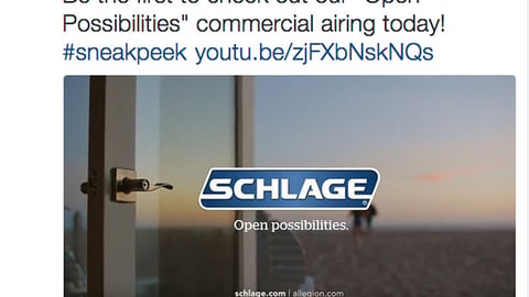Schlage Debuts 'Open Possibilities' Effort